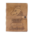 Checkmate Leather Notebook – Light Tan – 200 Deckle - Edge Pages – 20x15cmLeather Notebooks – Vintage Style JournalsHeart Notes