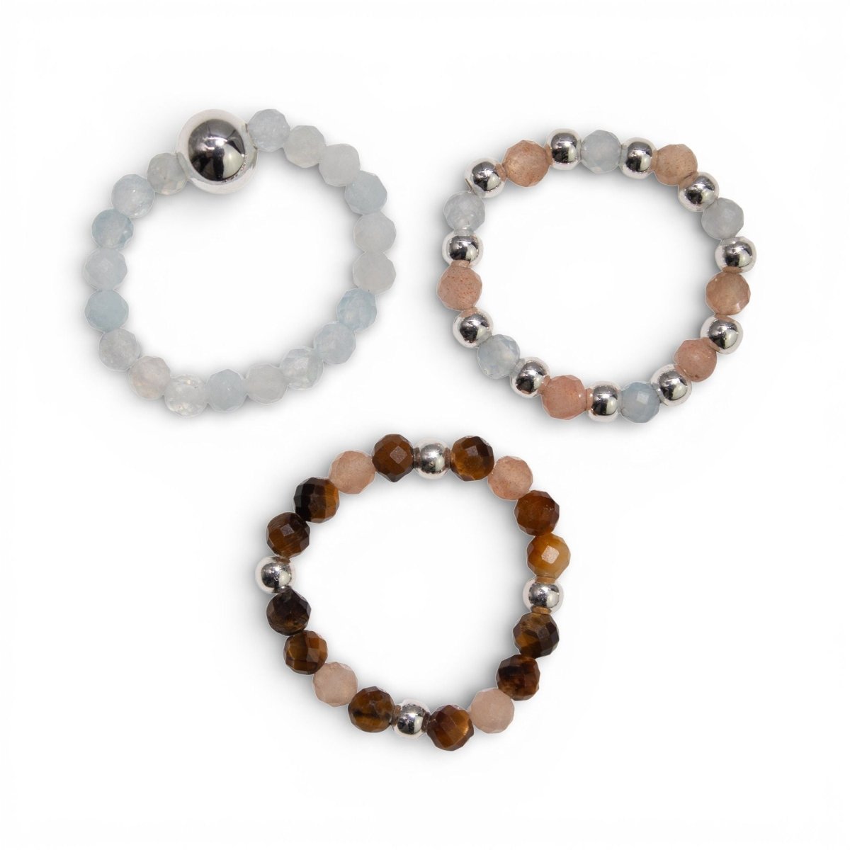 Nymph Spirit Gemstone Ring Set - Sea SunsetNymph Nature Inspired Gemstone Ring SetsHeart Notes