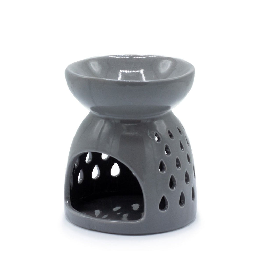 Classic Oil Burner - Teardrops Cutout - GreyVarious Shaped Ceramic Oil BurnersHeart Notes