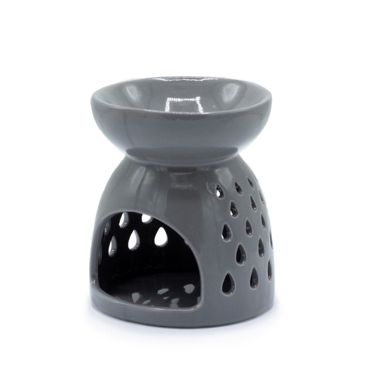 Classic Oil Burner - Teardrops Cutout - GreyVarious Shaped Ceramic Oil BurnersHeart Notes