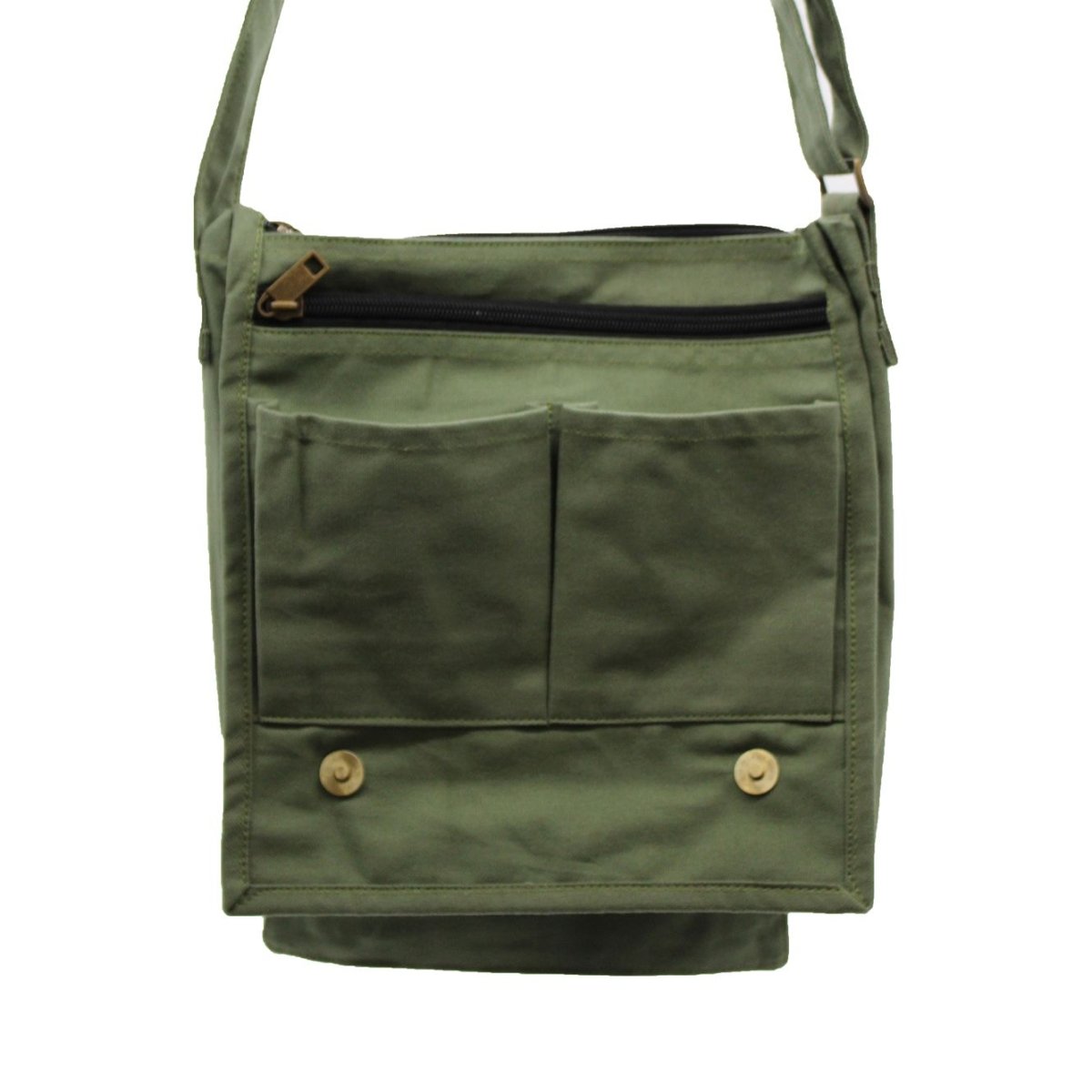 Cotton Canvas Messenger Bag - GreenCotton Canvas Messenger BagHeart Notes