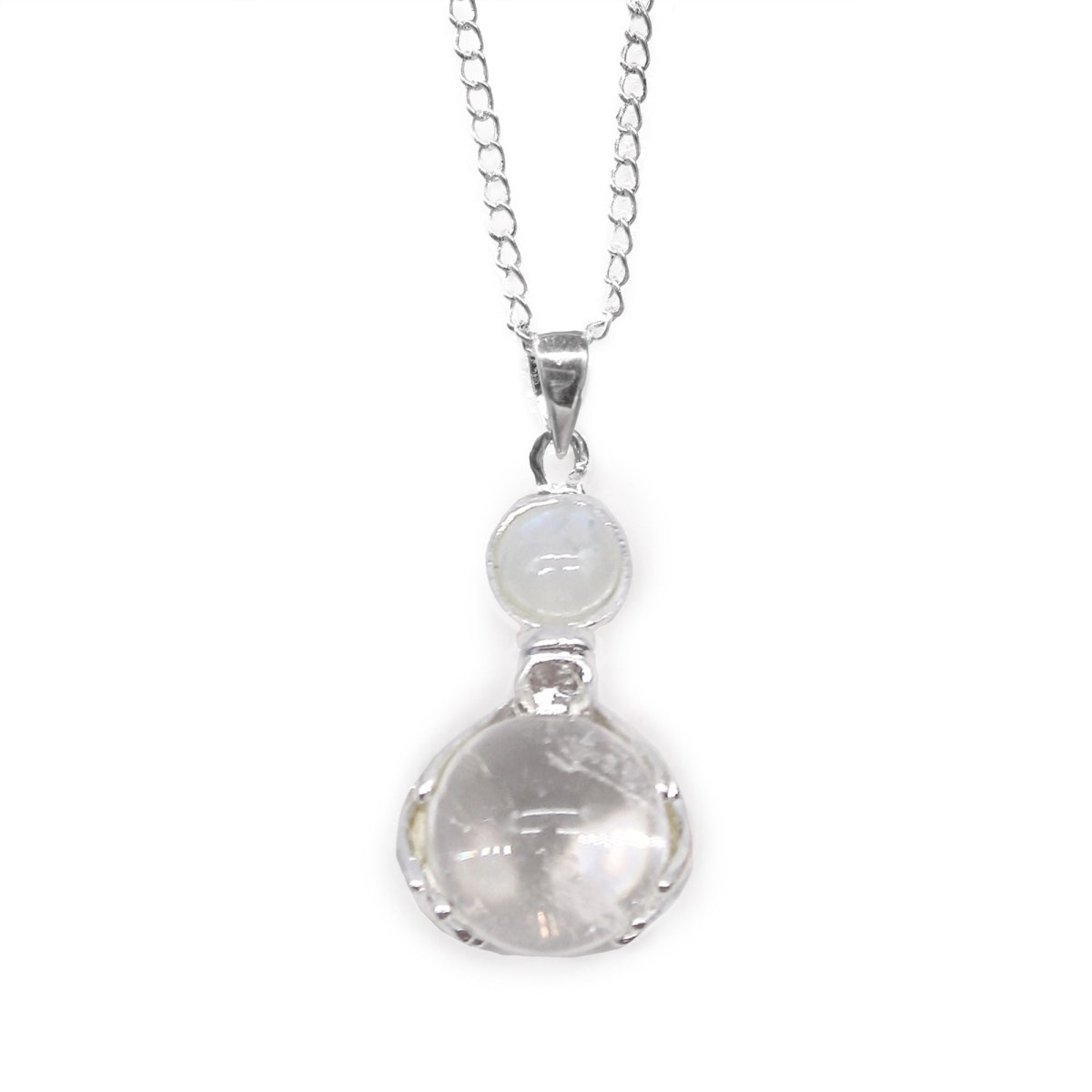 Gemstone Healing Hands Pendant - Rock QuartzGemstone Pendant JewelleryHeart Notes