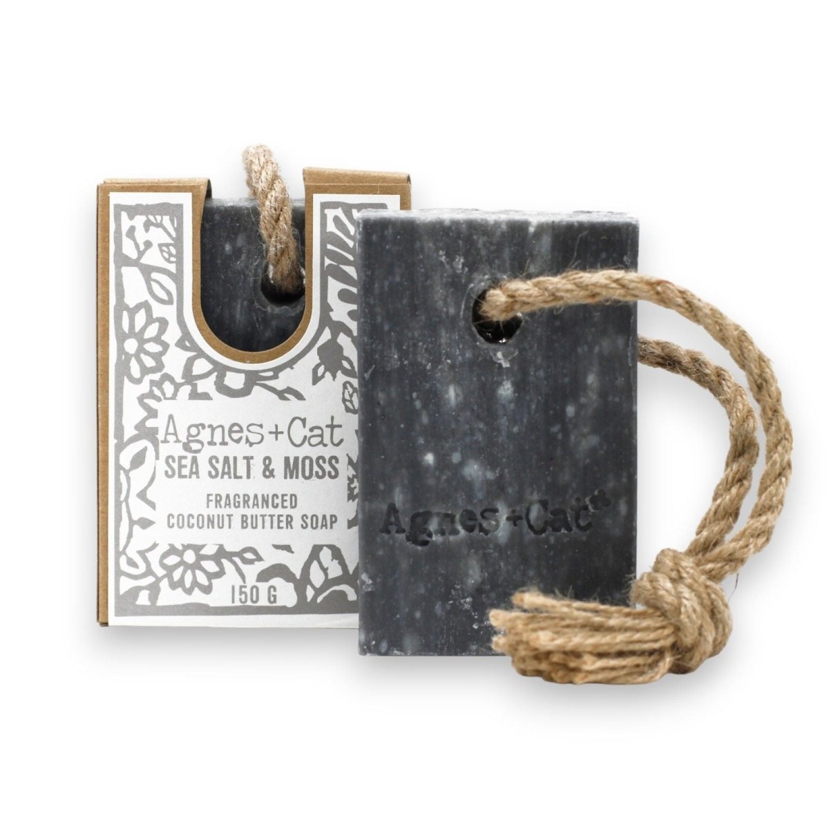 Agnes + Cat Soap On A Rope - Sea Salt And MossAgnes + Cat Soap on a RopeHeart Notes