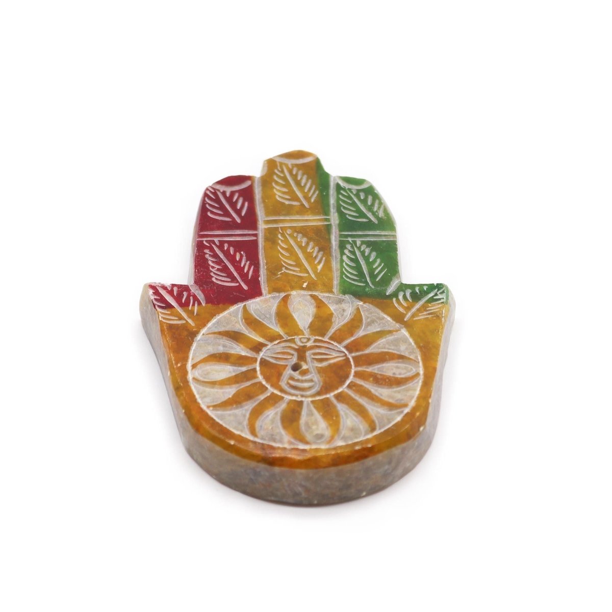 Soapstone Hamsa Incense Holder - Sun FaceSoapstone Incense HoldersHeart Notes
