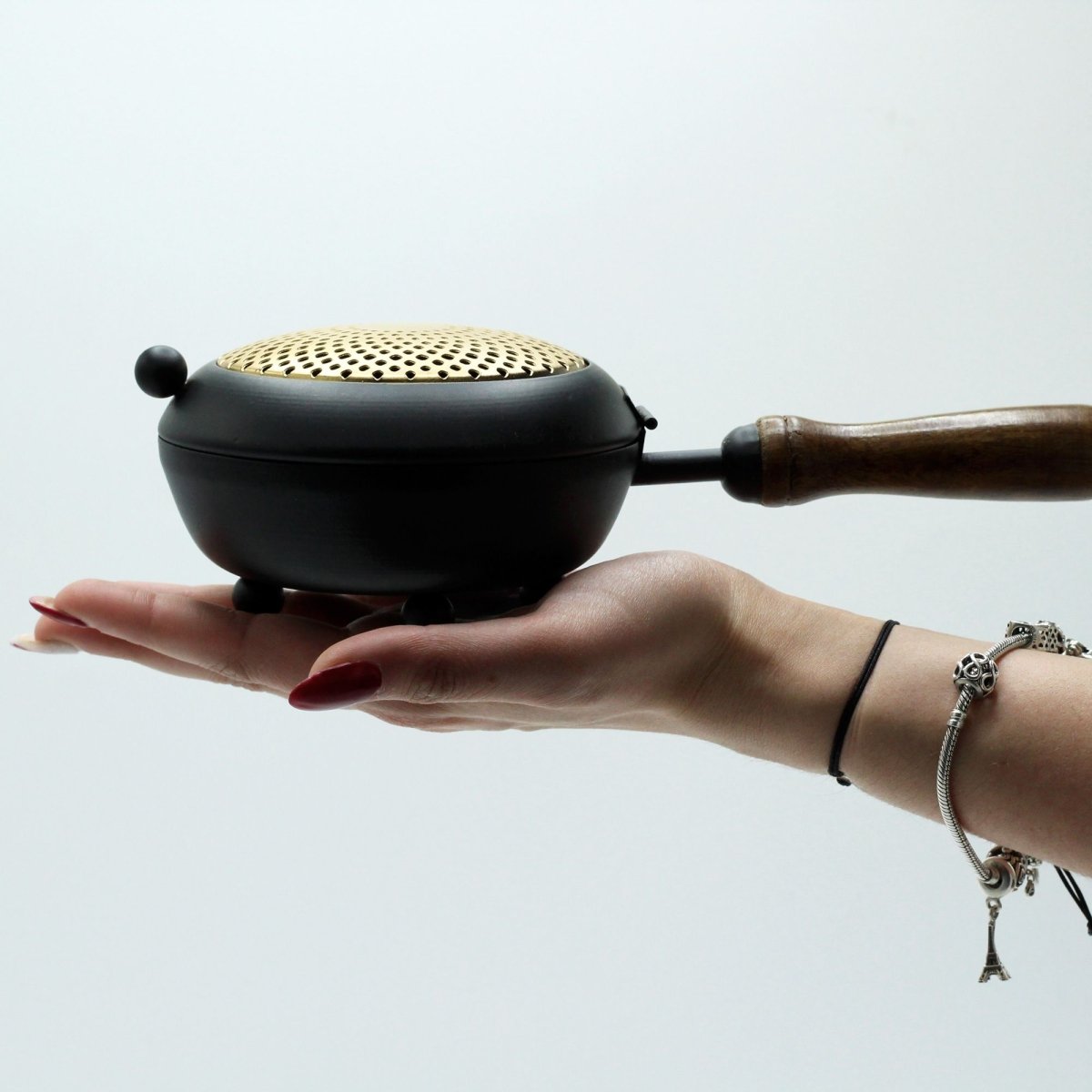 Large Iron Censer Incense Burner - Gold detailTraditional Brass Incense BurnersHeart Notes