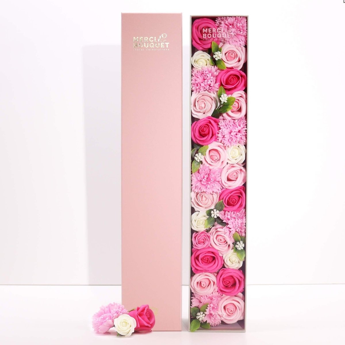Extra Long Box - Baby Blessings - PinksSoap Flower Gift BoxesHeart Notes