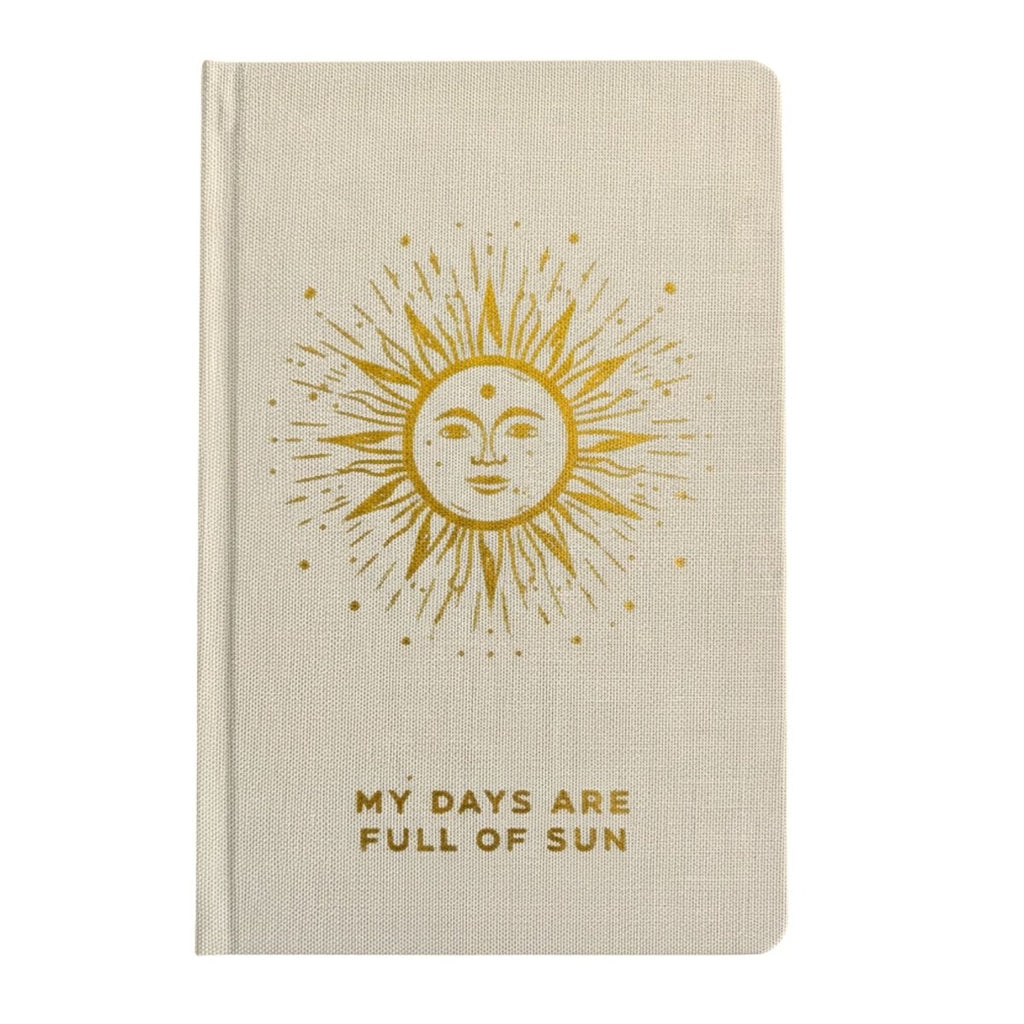 Ivory Gratitude Journal with Gold Lining - 120 pages - My Days are Full of SunWellness & Gratitude NotebooksHeart Notes