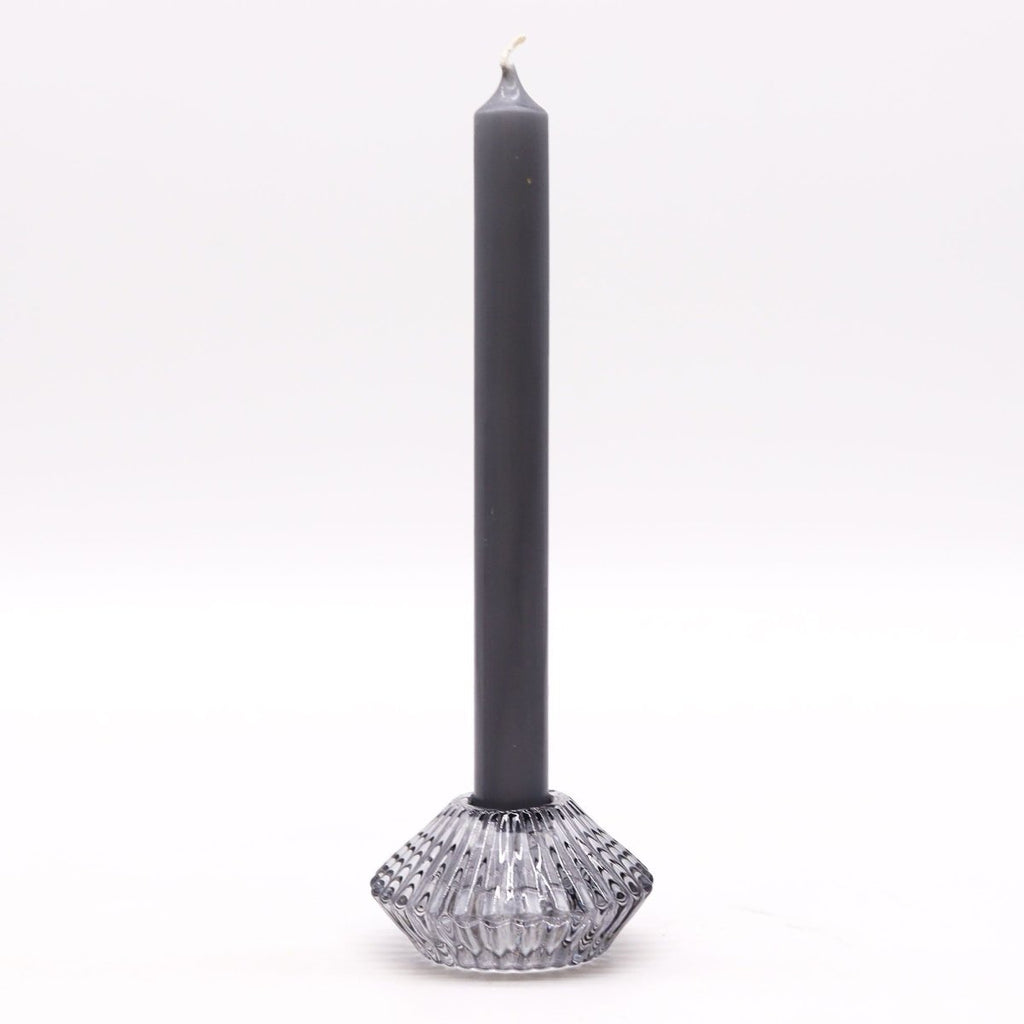Flower Flip Dinner Candle / Tealight Holder - Midnight GreyGlass Candle Holders & JarsHeart Notes