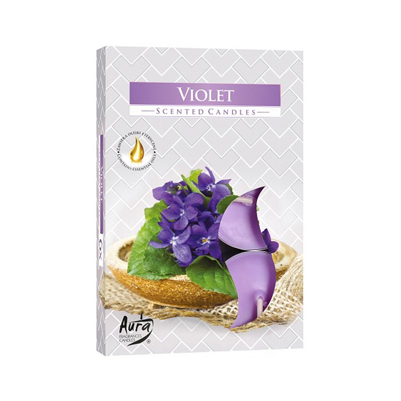 Set of 6 Scented Tealights - VioletScented TealightsHeart Notes