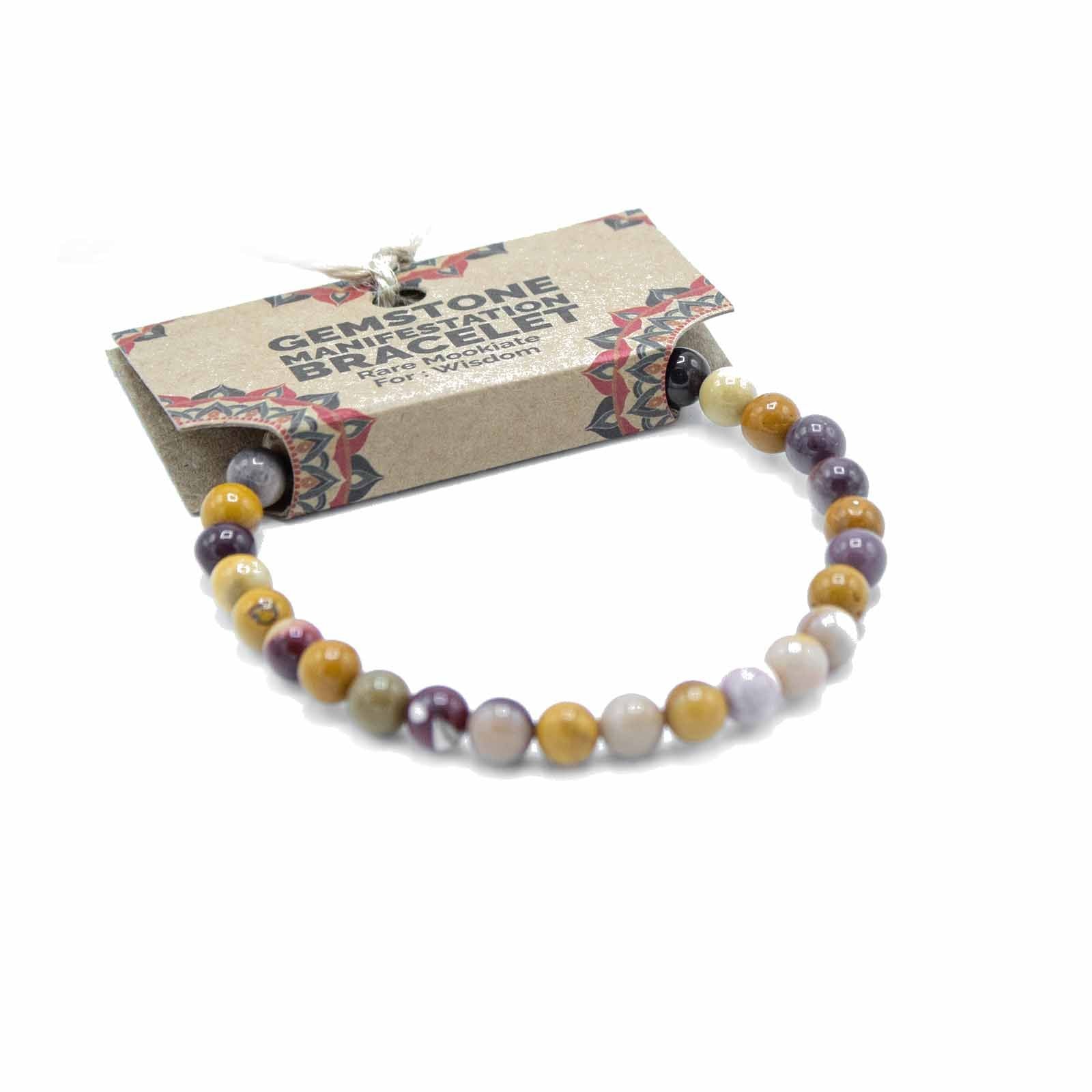 Gemstone Manifestation Bracelet - Rare Mookaite - WisdomGemstone Bracelets for ManifestationHeart Notes
