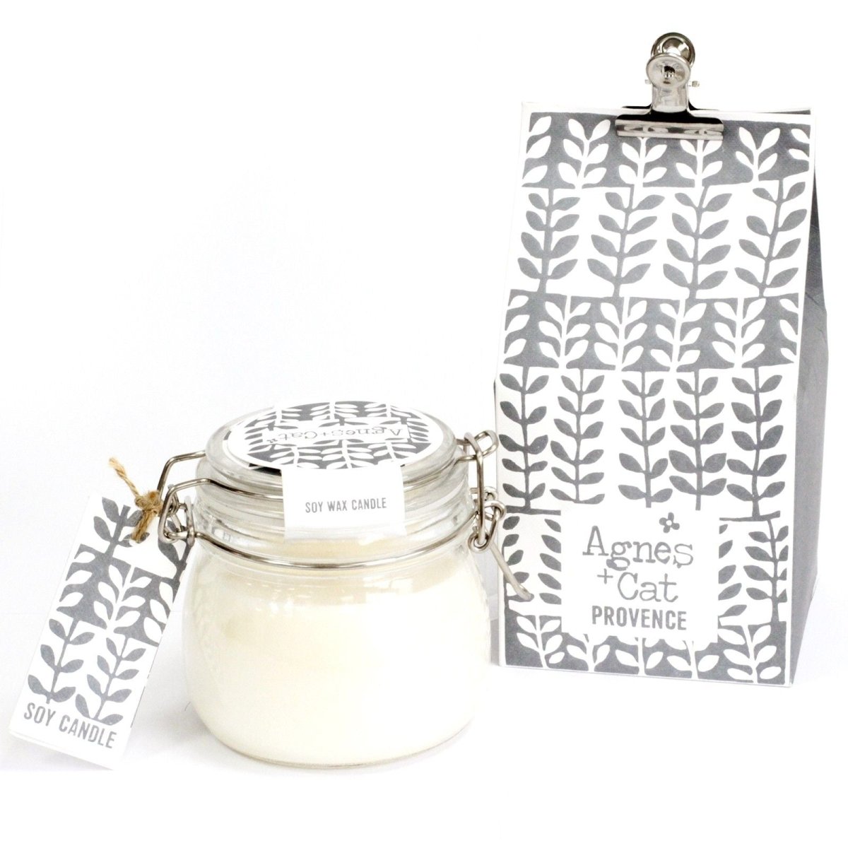 Agnes + Cat Kilner Jar Candle - ProvenceAgnes + Cat Soy Wax Kilner Jar Candles 400mlHeart Notes