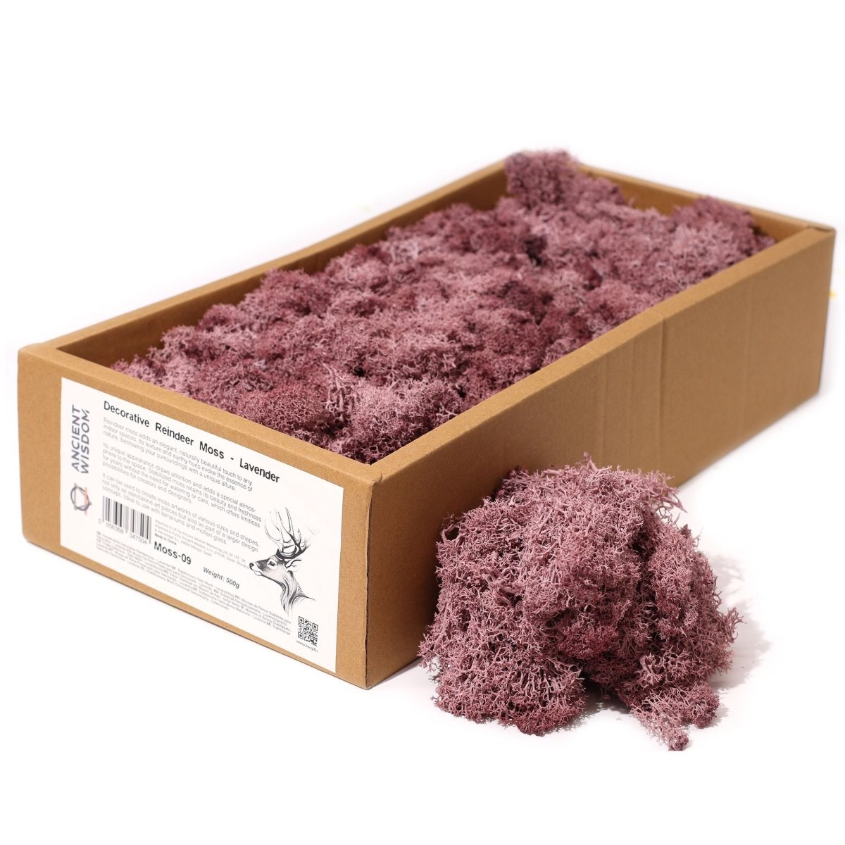 Decoration Reindeer Moss - Lavender - (approx 500gm)Decorative Reindeer MossHeart Notes
