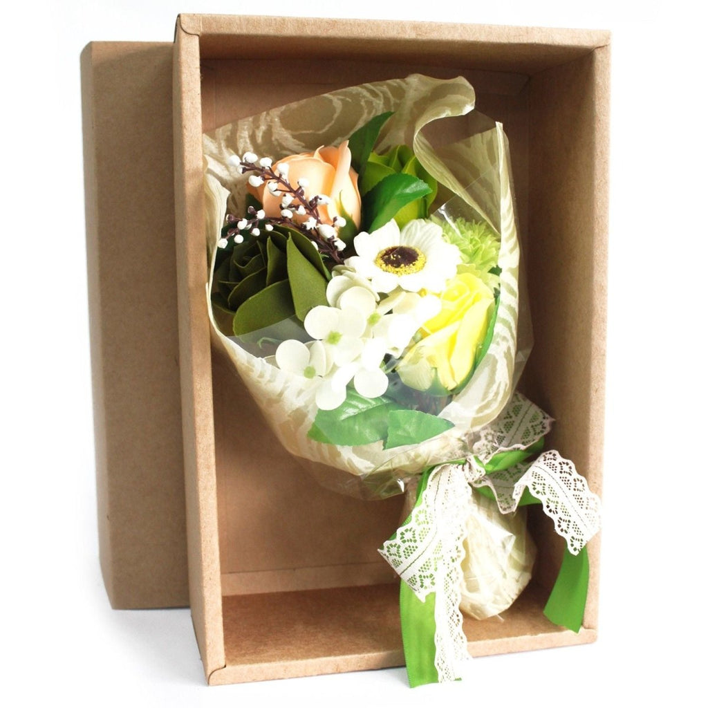 Boxed Hand Soap Flower Bouquet - GreensSoap Flower BouquetsHeart Notes