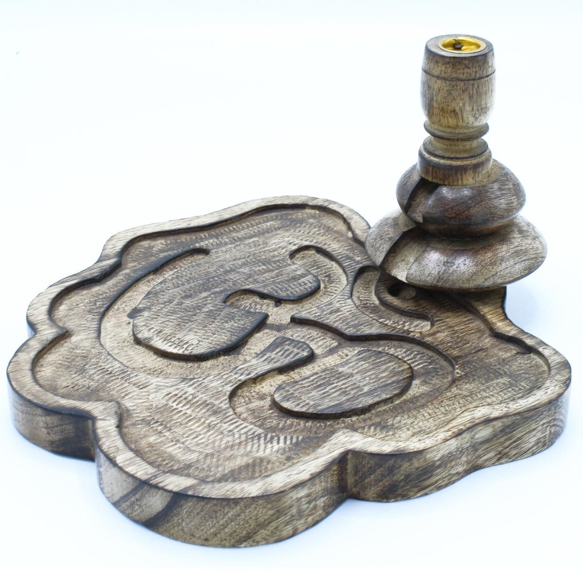 Lrg Mango Wood Backflow Burner - OhmMango Wood Backflow BurnerHeart Notes