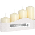 Set of 4 Pillar Candles 50mm (11/16/22/33H) - IvoryPillar CandleHeart Notes