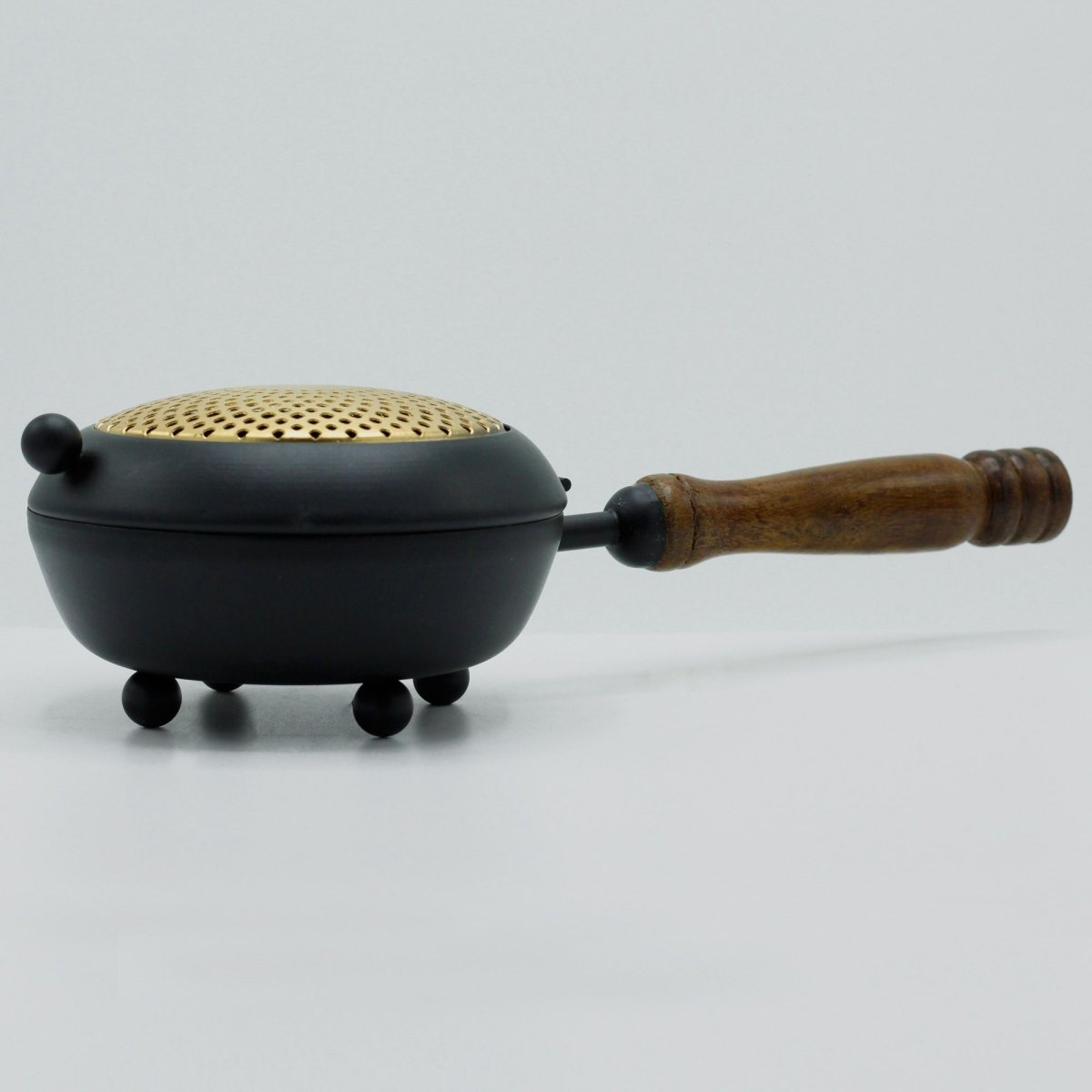 Large Iron Censer Incense Burner - Gold detailTraditional Brass Incense BurnersHeart Notes