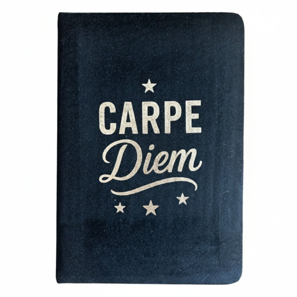 Black Velvet Notebook - 80 pages - Carpe DiemWellness & Gratitude NotebooksHeart Notes