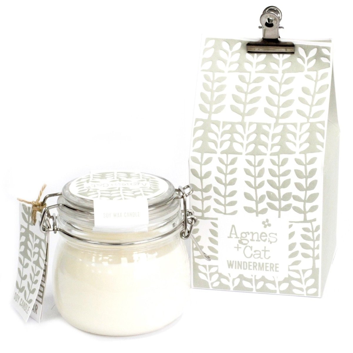 Agnes + Cat Kilner Jar Candle - WindermereAgnes + Cat Soy Wax Kilner Jar Candles 400mlHeart Notes