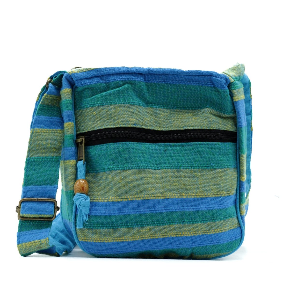 Lrg Nepal Sling Bag (Adjustable Strap) - Spring Meadows Green & BlueNepal Sling BagHeart Notes