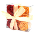 Set of 9 Soap Flower Box - Peach RosesLuxury Soap FlowersHeart Notes