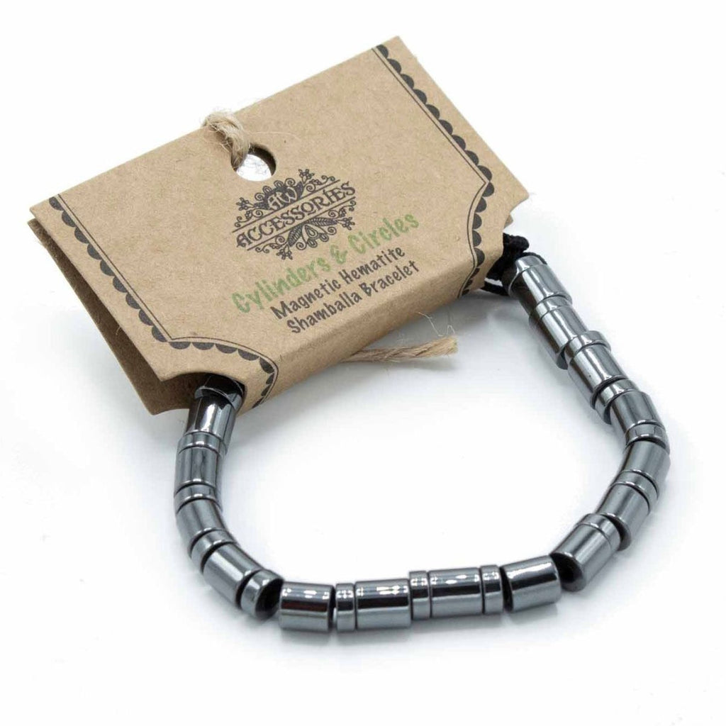 Magnetic Hematite Shamballa Bracelet - Cylinders & CirclesHematite Shamballa BraceletHeart Notes