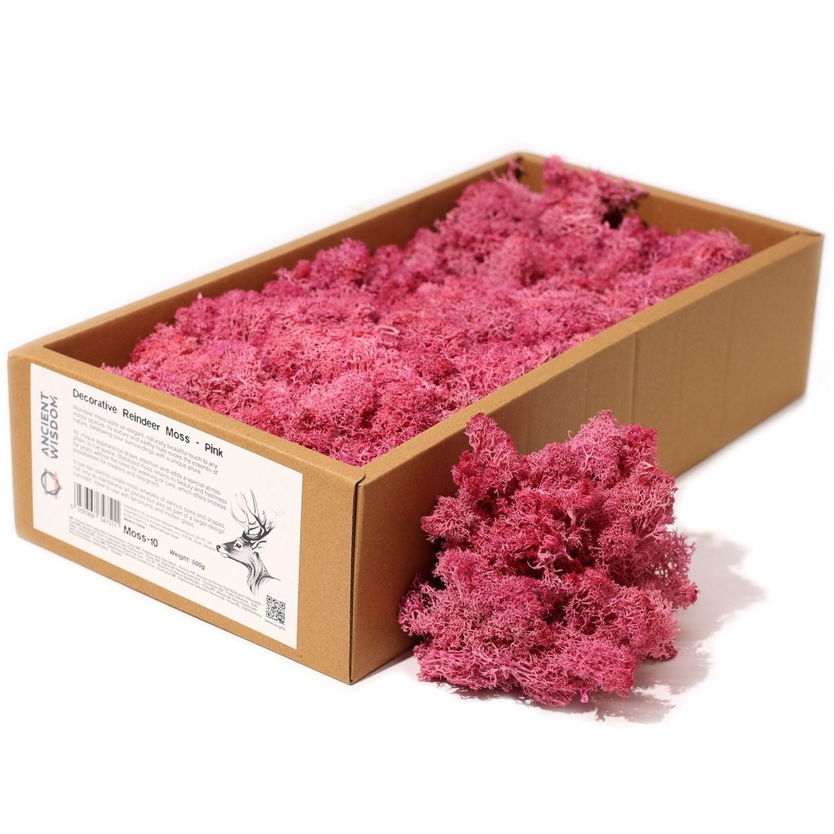 Decoration Reindeer Moss - Pink - (approx 500gm)Decorative Reindeer MossHeart Notes