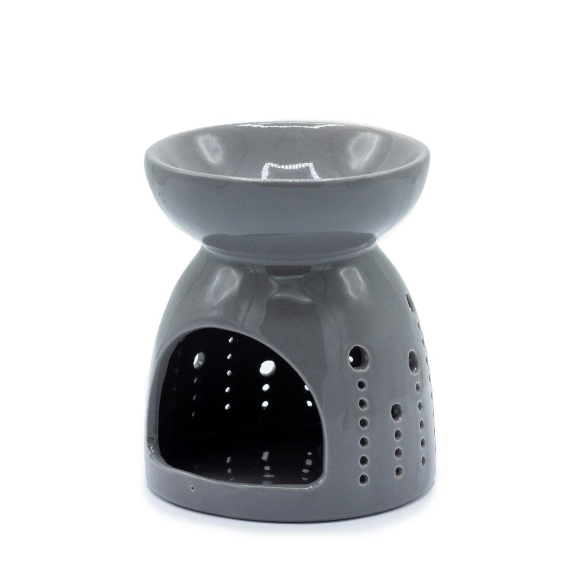 Classic Oil Burner - Bubbles Cutout - GreyVarious Shaped Ceramic Oil BurnersHeart Notes