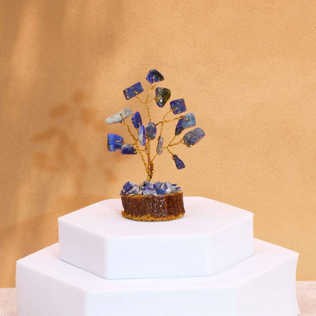 Mini Gemstone Tree On Wood Base - Sodalite (15 stones)Mini Gemstone TreesHeart Notes