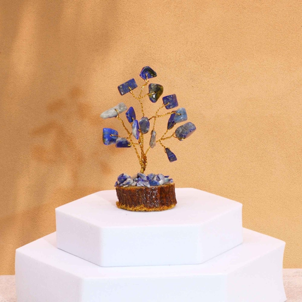 Mini Gemstone Tree On Wood Base - Sodalite (15 stones)Mini Gemstone TreesHeart Notes