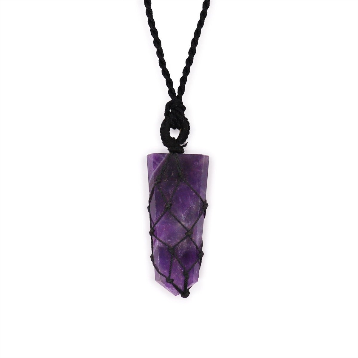 Laced Gemstone Flat Point Pendant - AmethystLaced Gemstone PendantsHeart Notes
