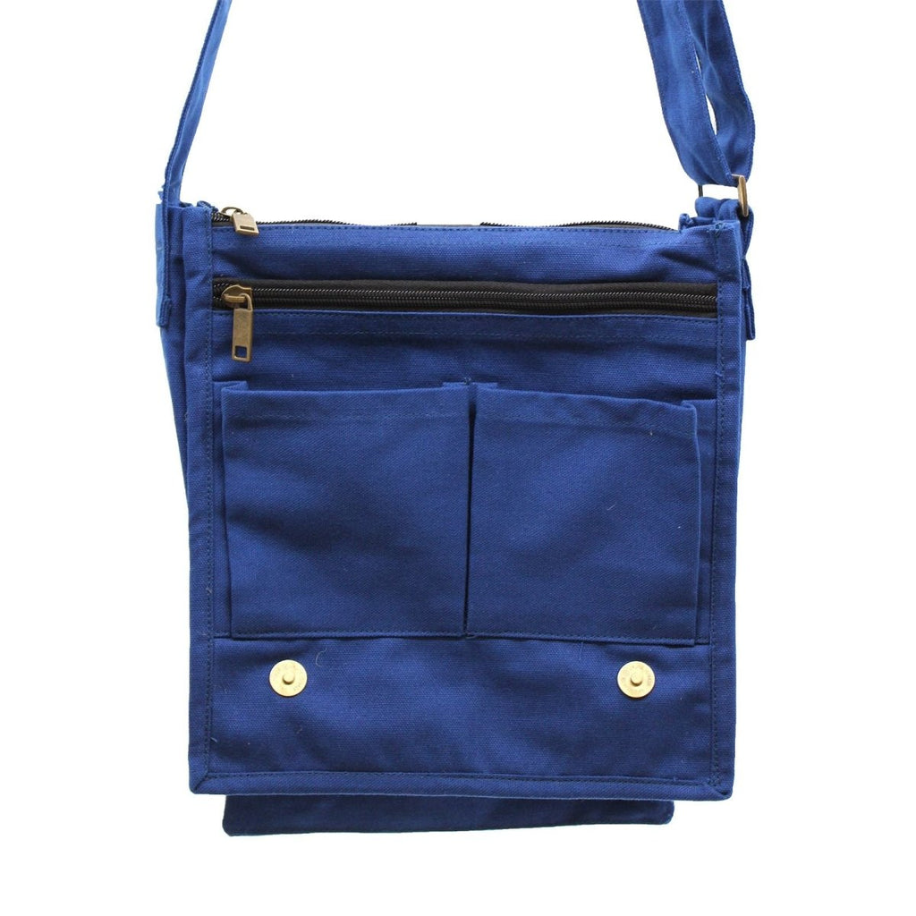 Cotton Canvas Messenger Bag - Navy BlueCotton Canvas Messenger BagHeart Notes