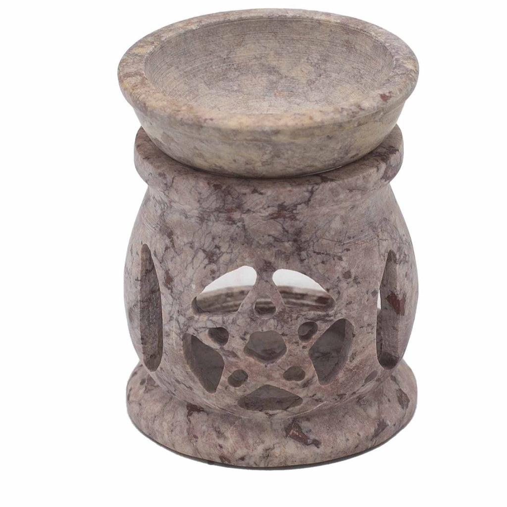Small Soapstone Oil Burner 8cm - Three Moon PentagonSoapstone Oil BurnersHeart Notes