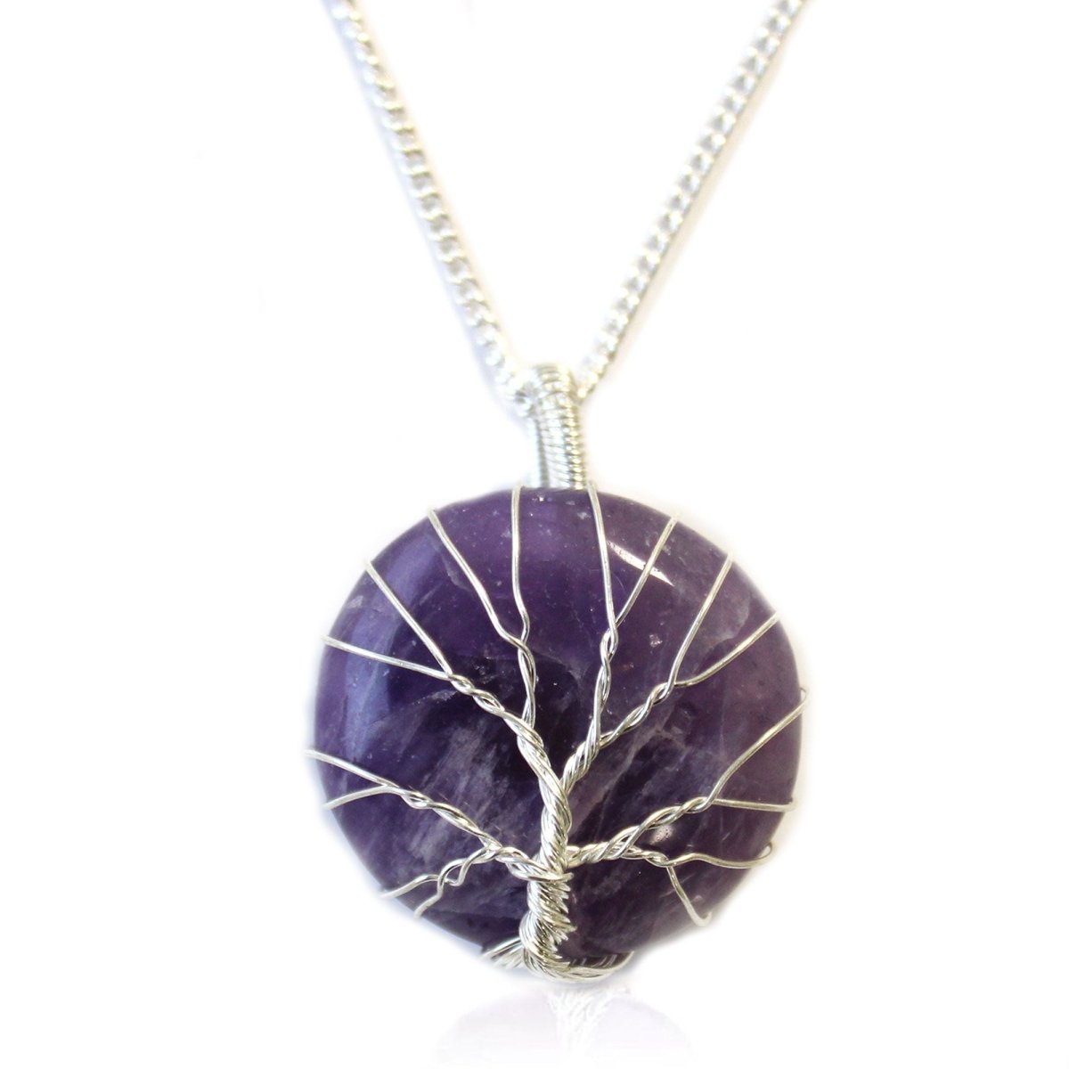 Tree of Life Gemstone Necklace - AmethystIndian Gemstone NecklacesHeart Notes