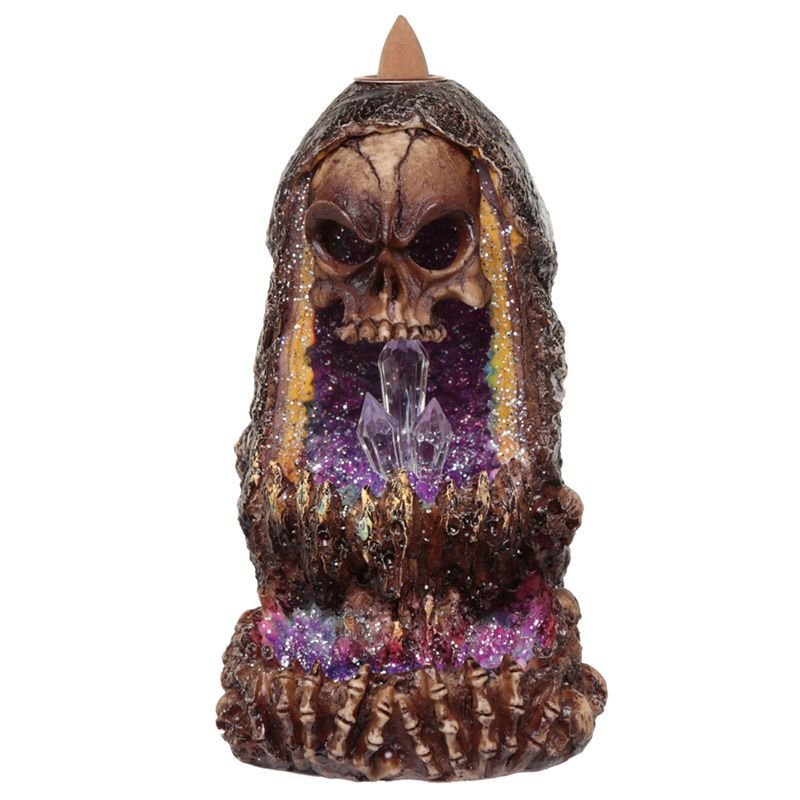 Skull Crystal Cave LED Backflow Incense BurnerBackflow Incense BurnerHeart Notes