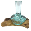 Molton Glass Small Flower Vase on WoodMolten Glass on WoodHeart Notes
