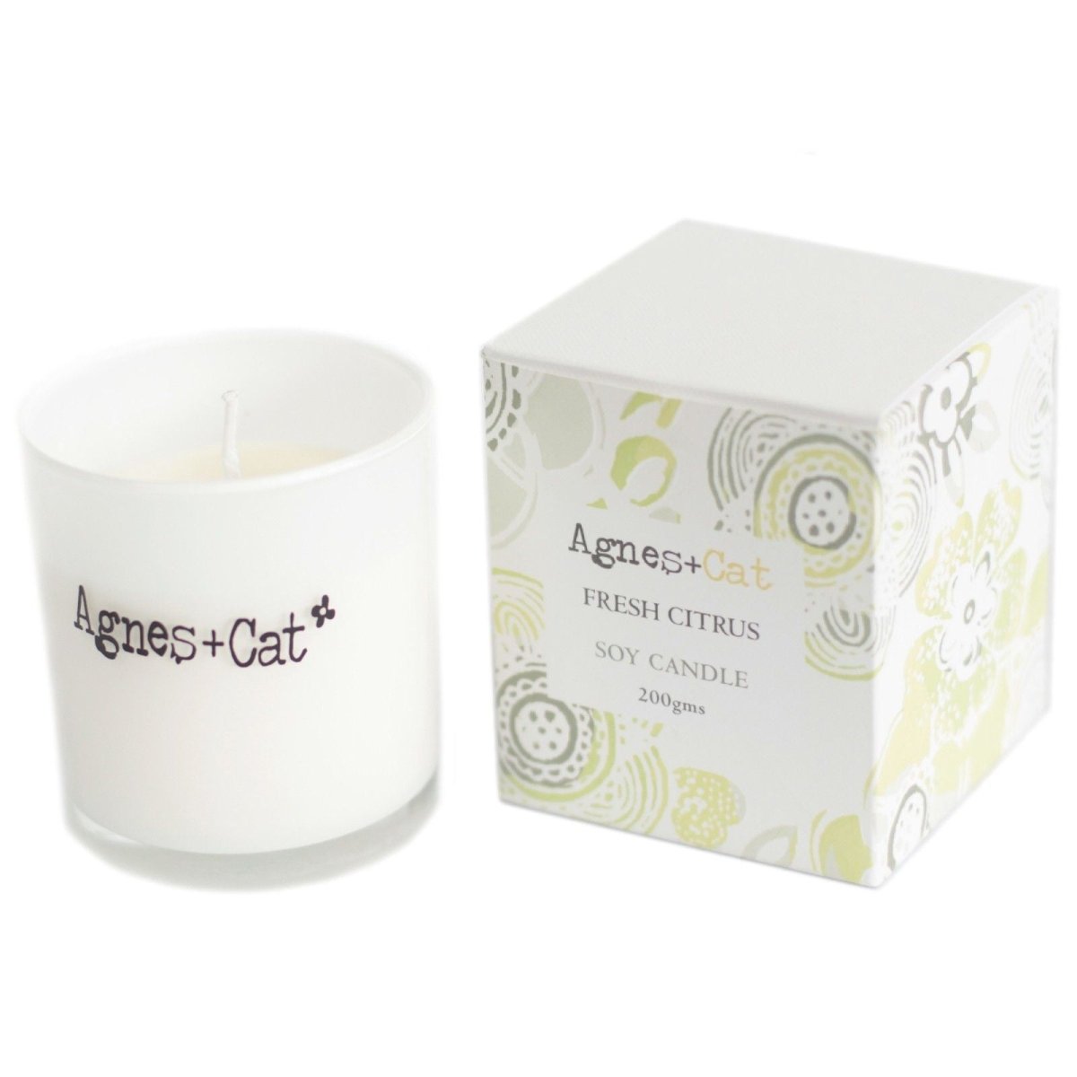 Agnes + Cat Votive Candle - Fresh CitrusAgnes + Cat Soy Wax Votive Candles 200gHeart Notes