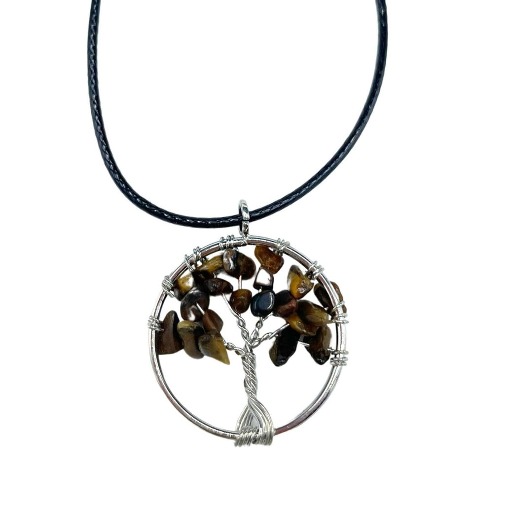 Tree of Life Pendant - Tiger EyeGemstone Pendants - Tree of LifeHeart Notes