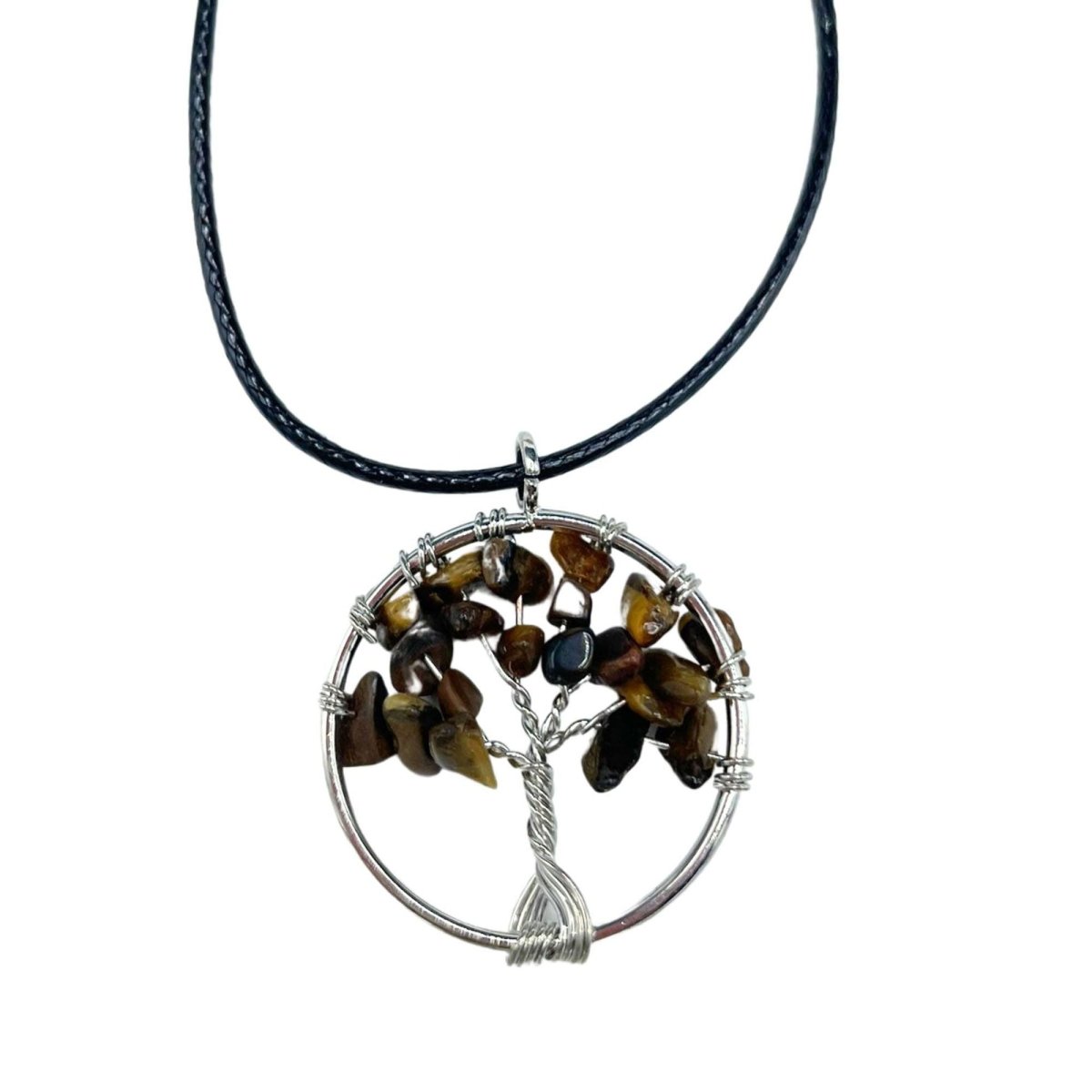 Tree of Life Pendant - Tiger EyeGemstone Pendants - Tree of LifeHeart Notes