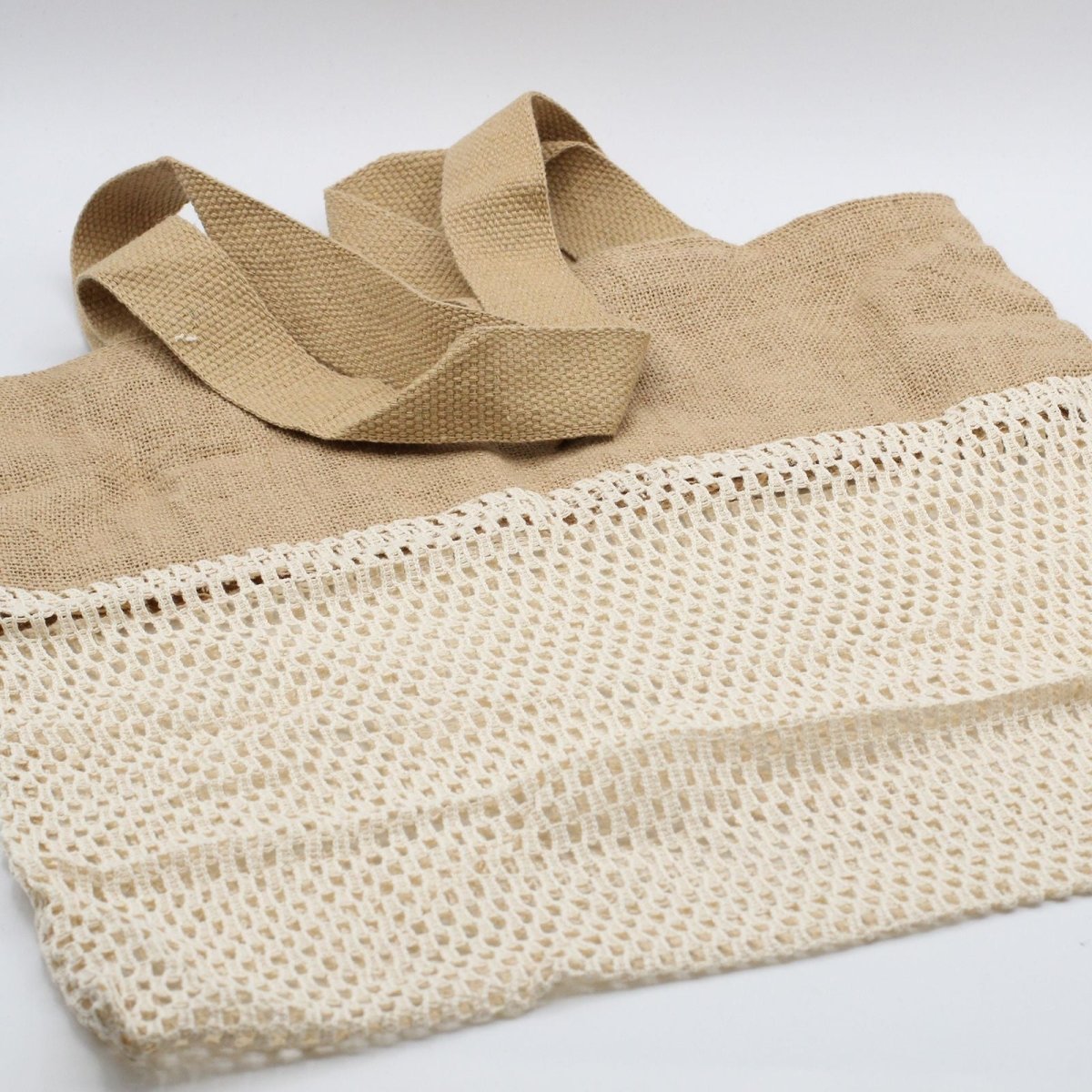 Pure Soft Jute and Cotton Mesh Bag - NaturalPure Soft Jute and Cotton Mesh BagHeart Notes