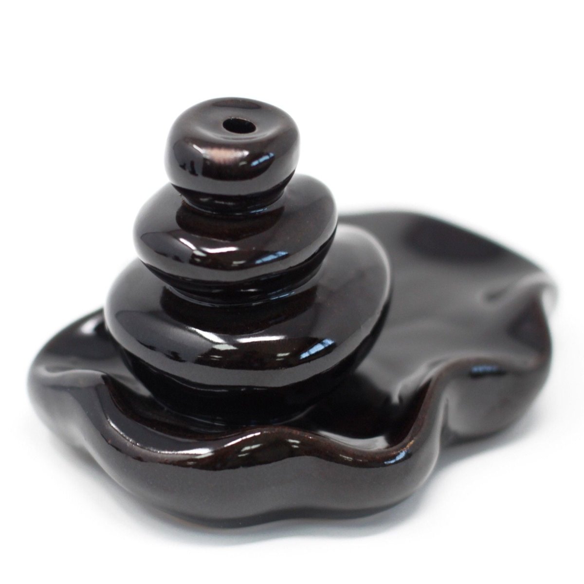 Back Flow Incense Burner - Large Pebbles into PoolBackflow Incense BurnerHeart Notes