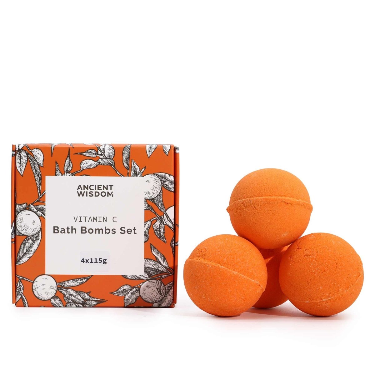 Set of 4 Vitamin C Bath Bombs – Aromatherapy QuartetVitamin C SkincareHeart Notes
