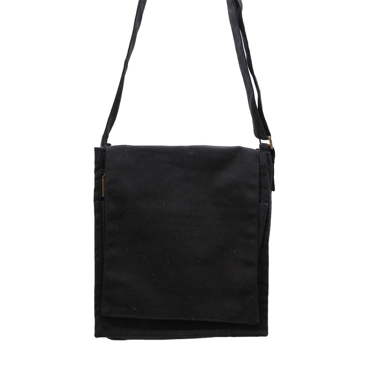 Cotton Canvas Messenger Bag - BlackCotton Canvas Messenger BagHeart Notes