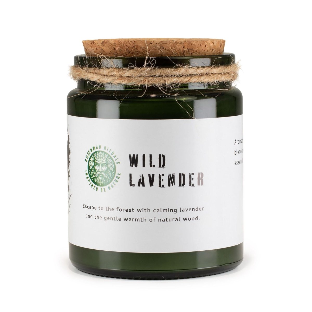 Greenman Woodwick Soy Candle - Wild LavenderGreenman Rituals Woodwick Soy CandlesHeart Notes