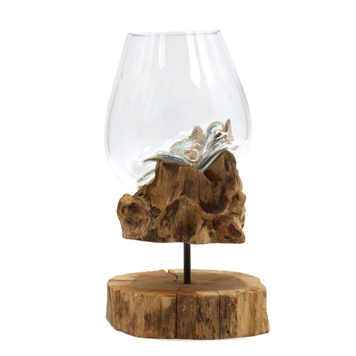 Molten Glass on Wood with Stand - Large BowlMolten Glass on WoodHeart Notes