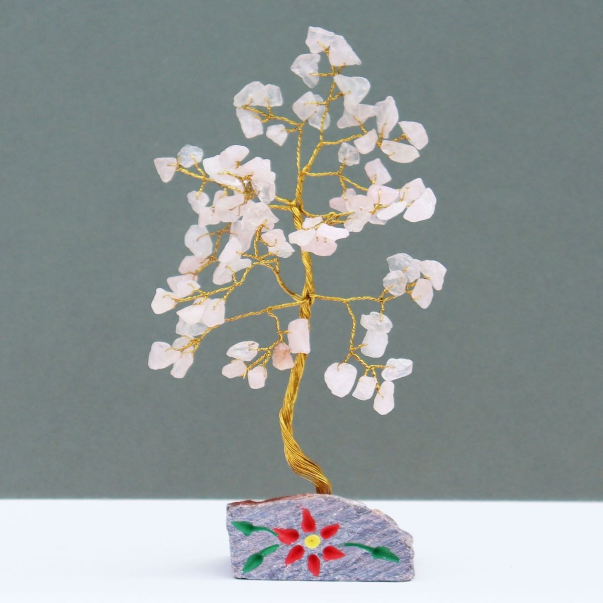 Rose Quartz - 80 StoneIndian Gemstone TreesHeart Notes