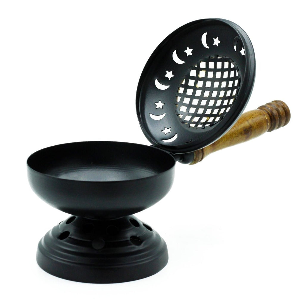 Large Iron Censer on Stand Incense Burner - Gold detailTraditional Brass Incense BurnersHeart Notes