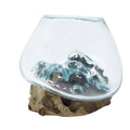 Molten Glass on Wood - Small BowlMolten Glass on WoodHeart Notes