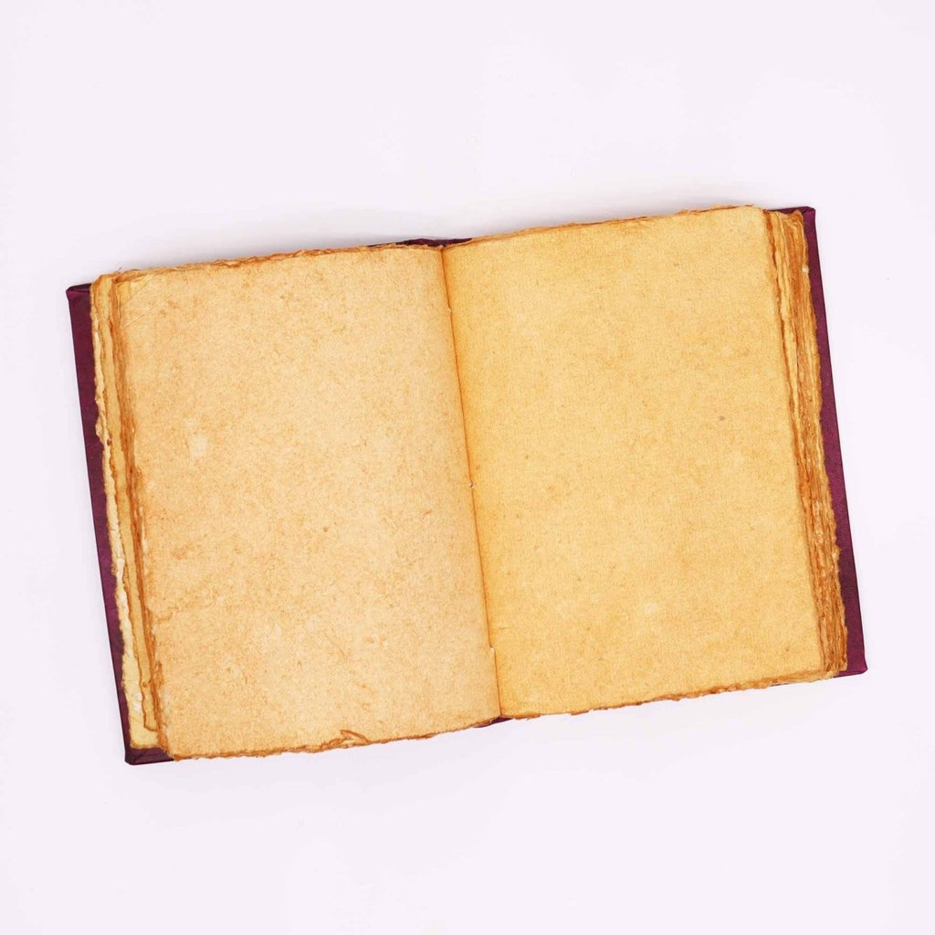 Hefty Red Tan Leather Journal – Zinc Hamsa Decor – 200 Deckle - Edge Pages – 26x18cmLeather Notebooks – Vintage Style JournalsHeart Notes