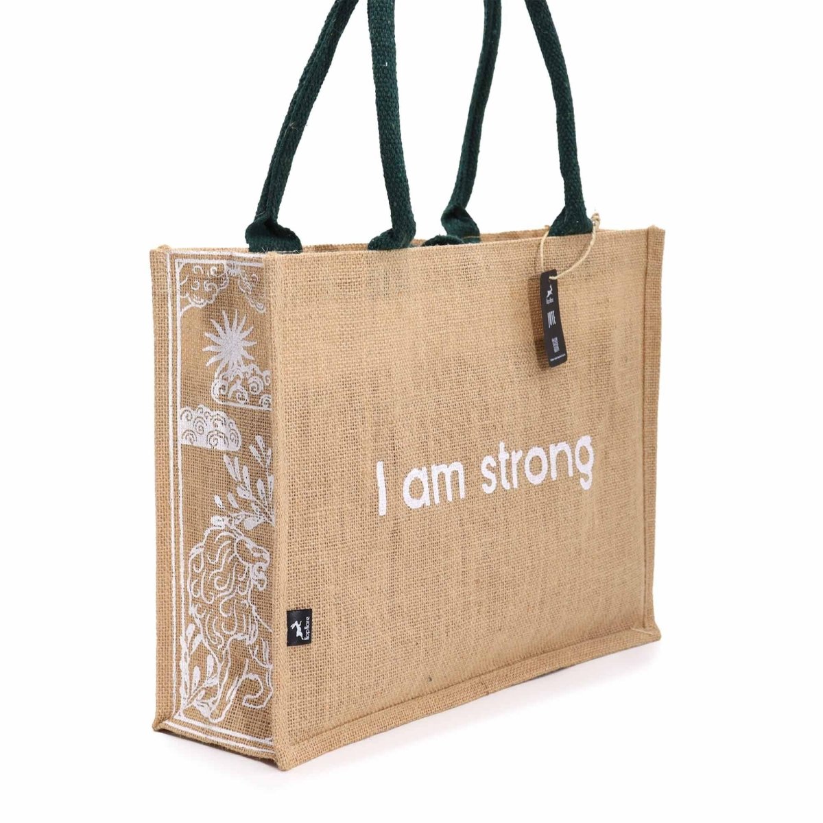 Hop Hare Jute Big Bag - I am StrongHop Hare Jute BagHeart Notes