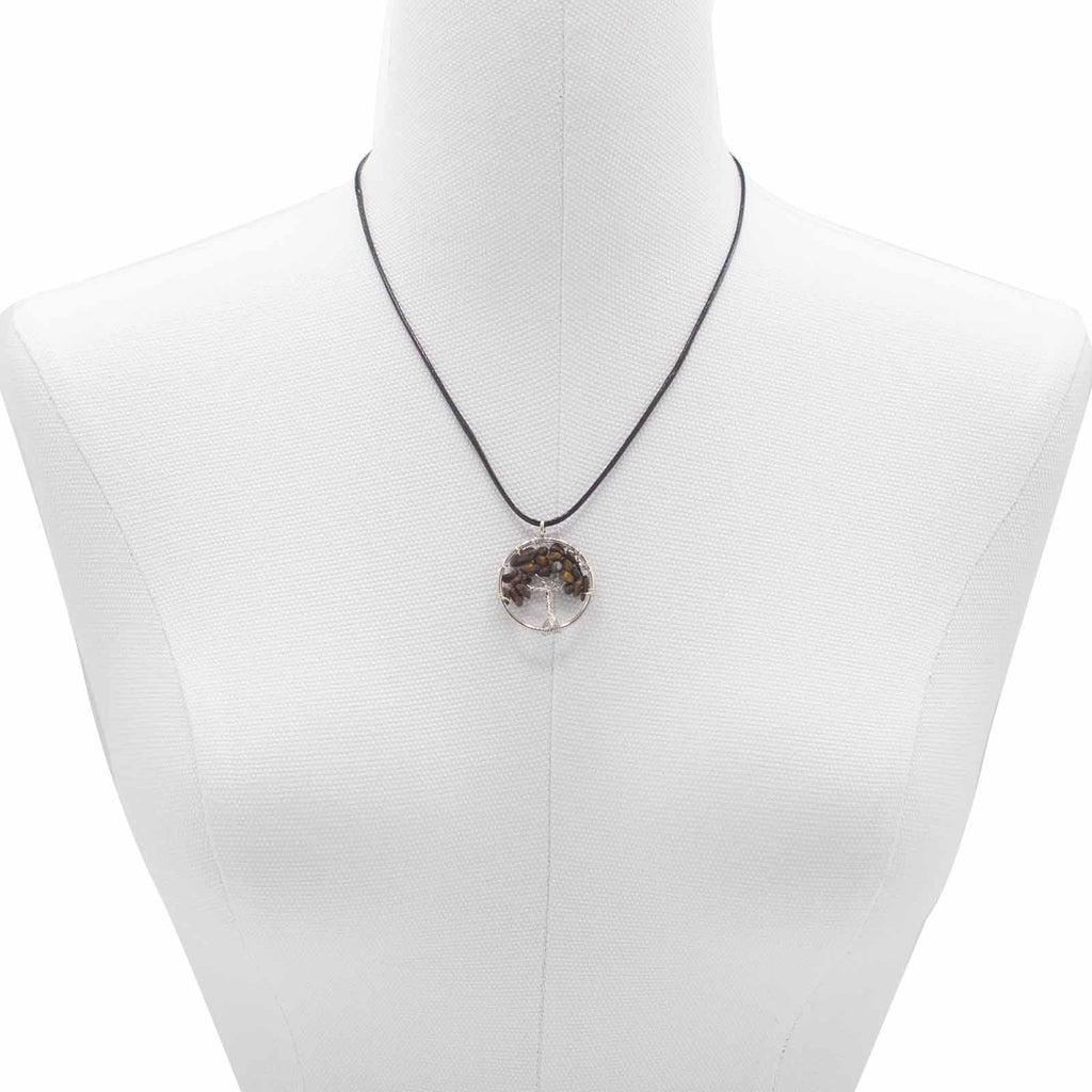 Tree of Life Pendant - Tiger EyeGemstone Pendants - Tree of LifeHeart Notes